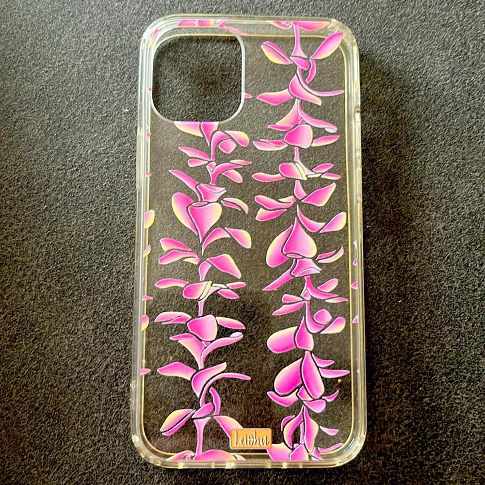 New, Plastic iPhone 12 Mini Pink Plumeria Case
